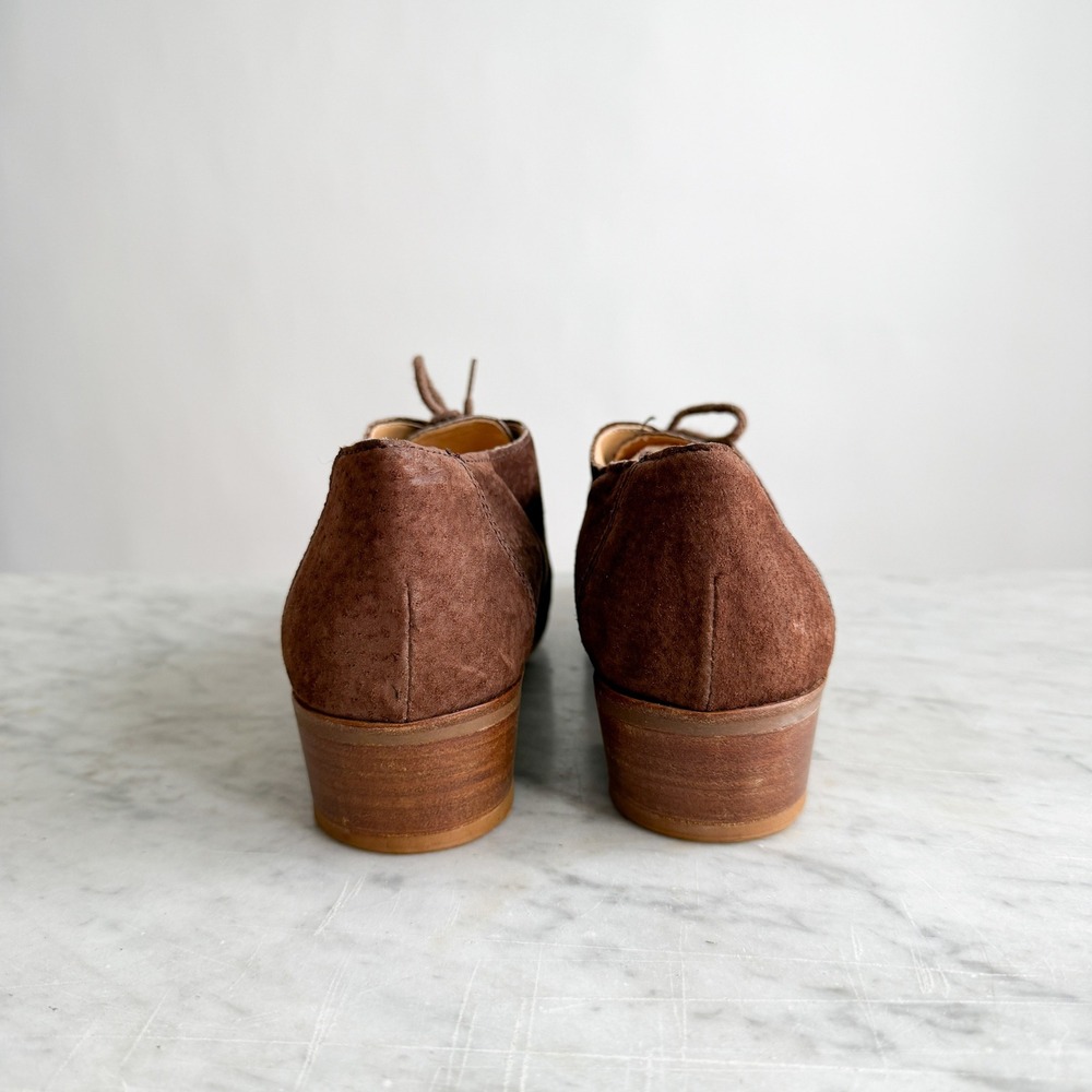 Beene Bag shoes 70s vtg brown suede lace up‎ oxfords size 7.5 - Picture 5 of 7